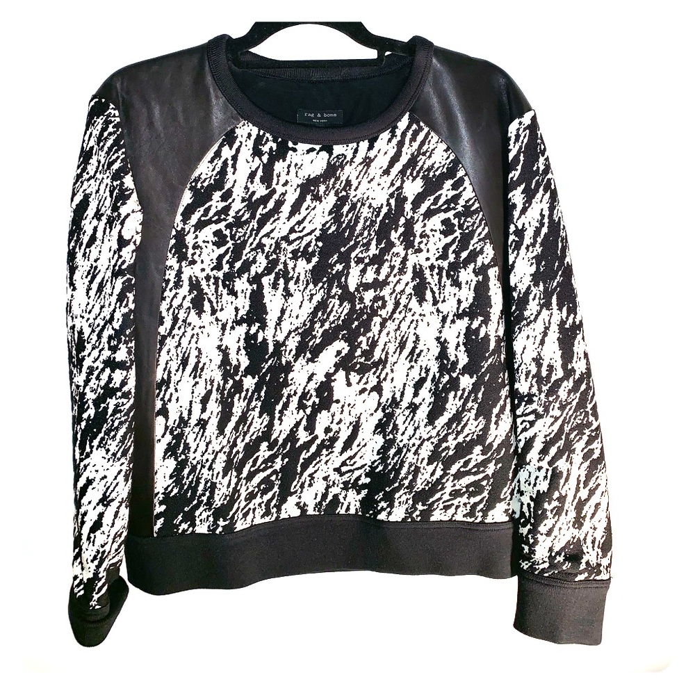 Rag & Bone Leather Sweatshirt Small